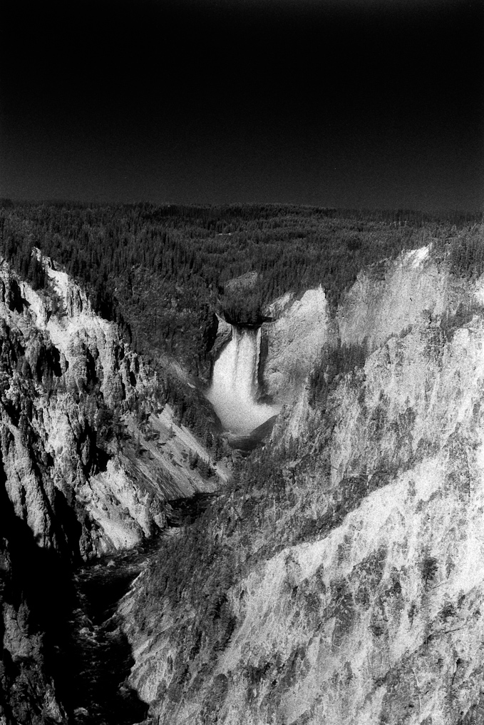 Red Filter and IR Filrm of the Lower Falls   Artist Point, Yellowstone National Park