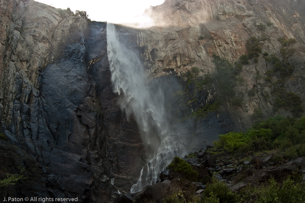 Bridalveil Falls Being Blown Around   Yosemite National Park, California