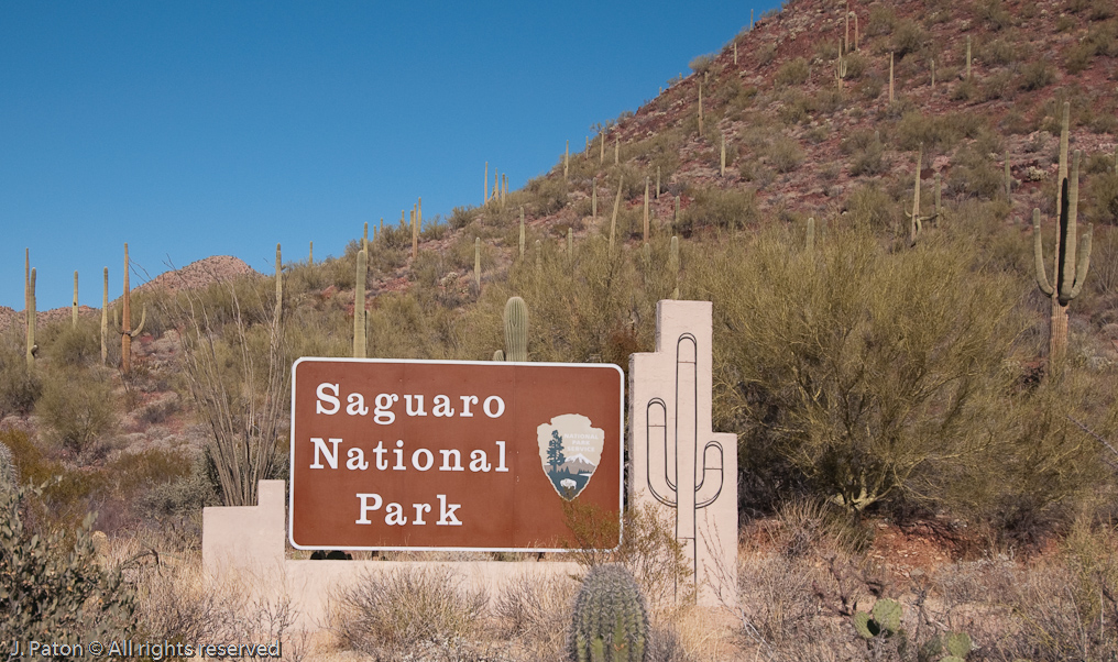 Welcome Sign   Saguaro National Park, Arizona