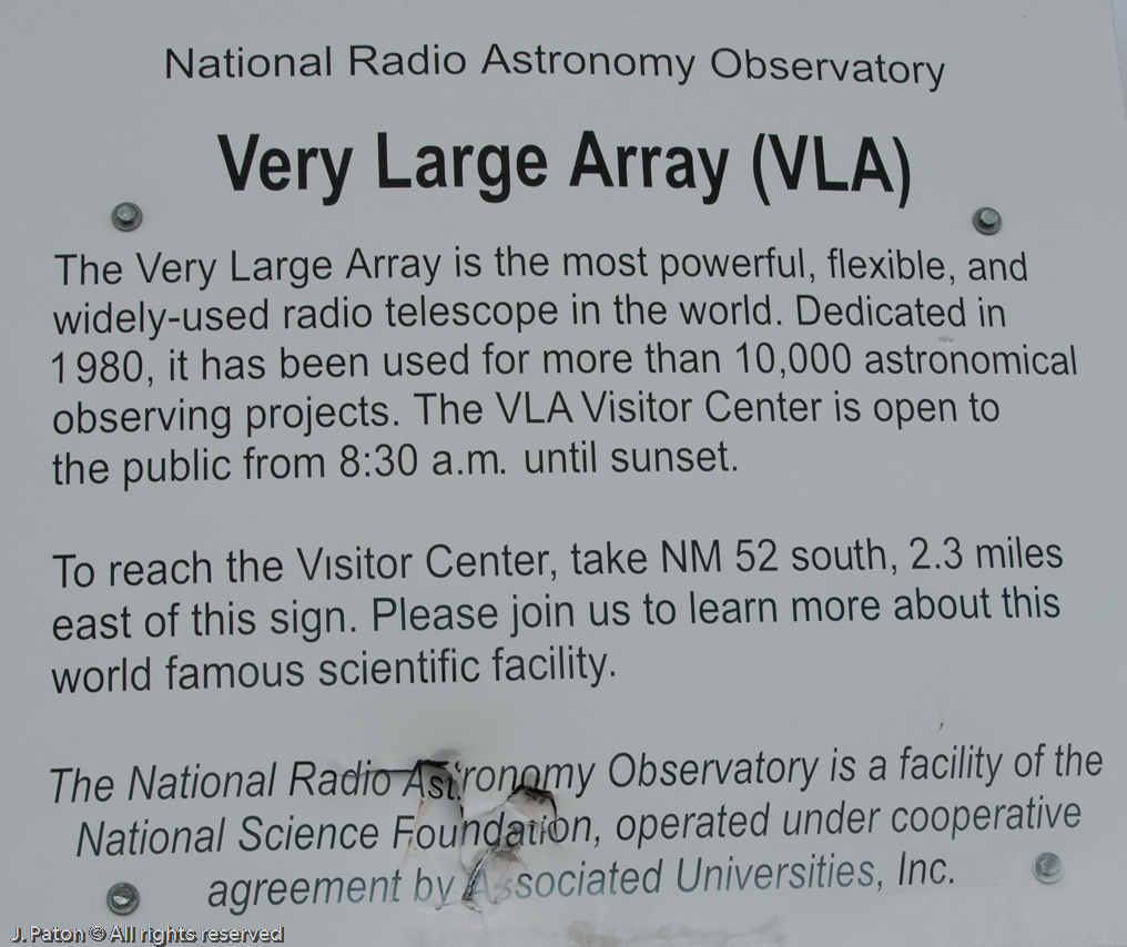 Roadside Sign   Very Large Array, National Radio Astronomy Observatory, New Mexico