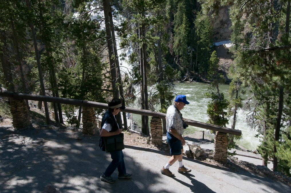 Almost to the End of the Trail   Brink of the Lower Falls, Yellowstone National Park