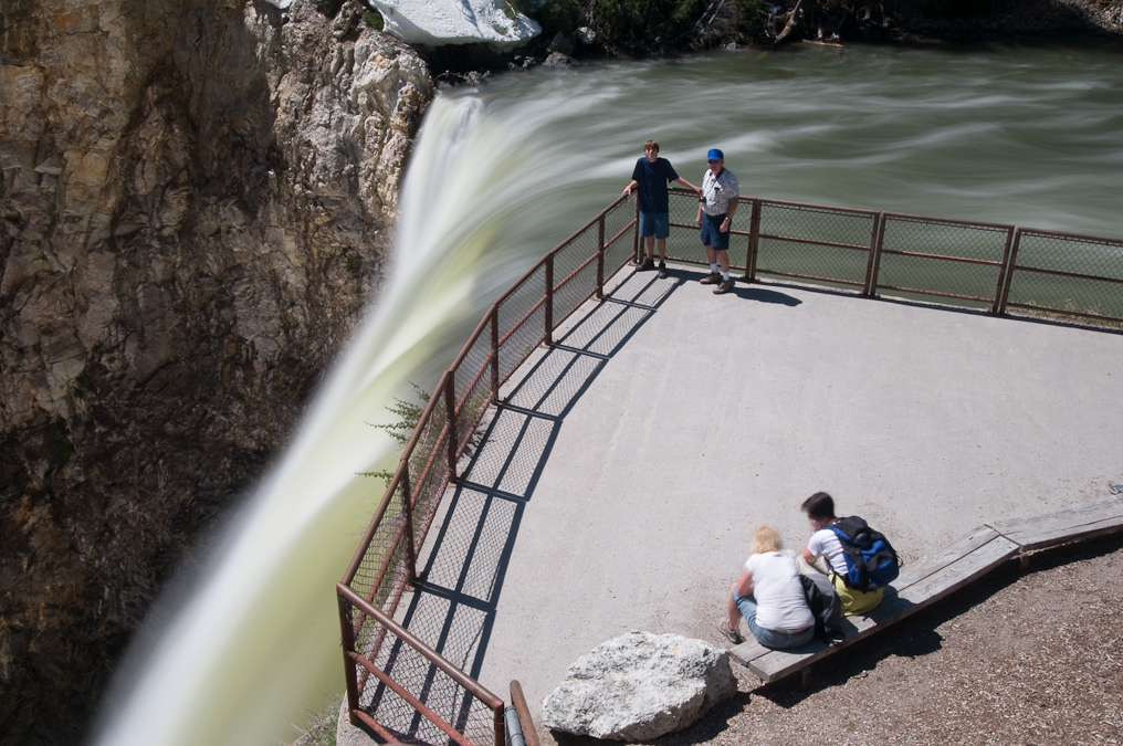 Brad and Dad at the Brink Standing Still For 2.5 seconds   Brink of the Lower Falls, Yellowstone National Park