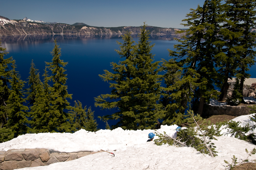 DIgging a Path Through the Snow   Crater Lake National Park