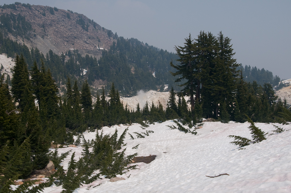 First View of the Thermal Features on Bumpass Hell Trail   Lassen Volcanic National Park