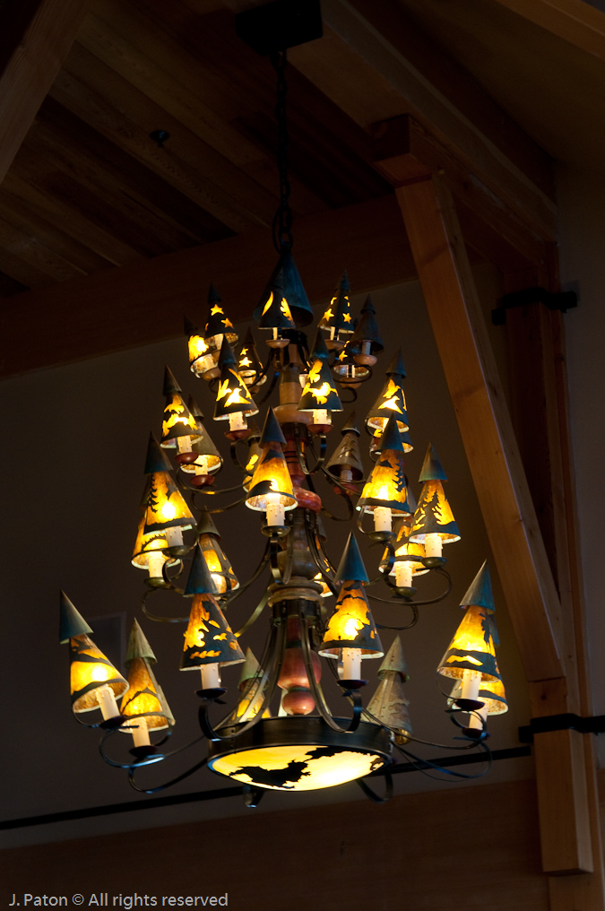 Snow Lodge Lighting   Obsidian Dining Room, Upper Geyser Basin, Yellowstone National Park, Wyoming