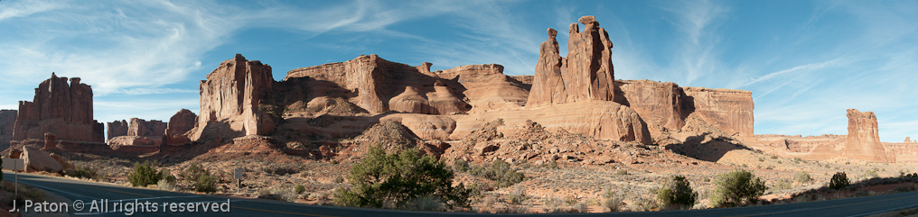 Three Gossips at the Courthouse Towers Viewpoint   Arches National Park, Utah
