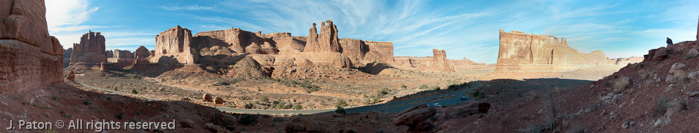 Three Gossips at the Courthouse Towers Viewpoint   Arches National Park, Utah