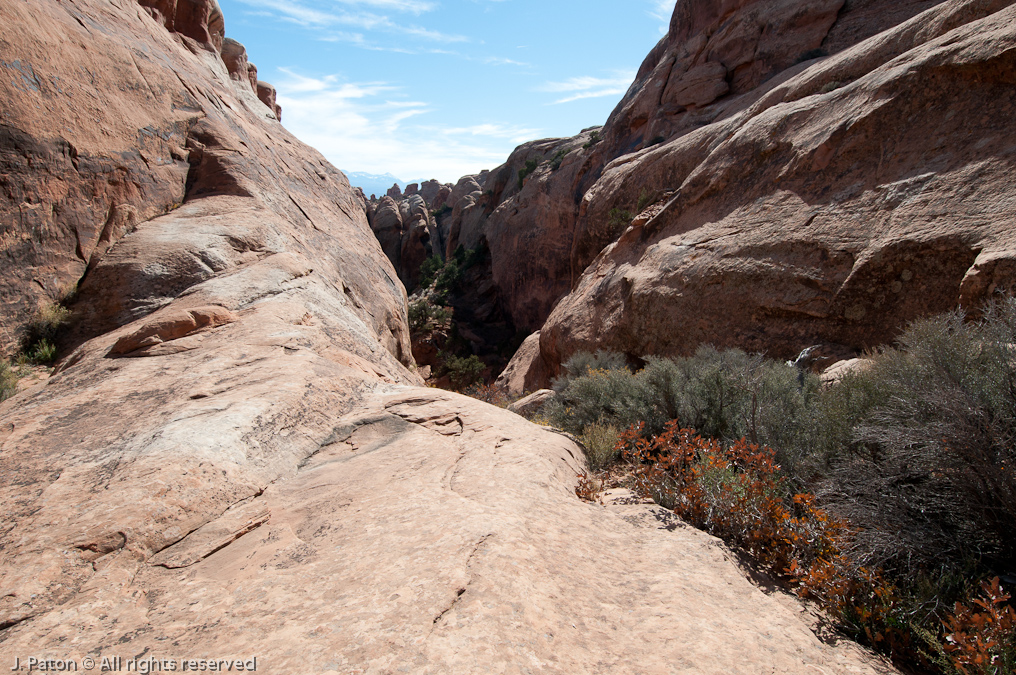 Past Partition Arch   Devils Garden Trail, Arches National Park, Utah