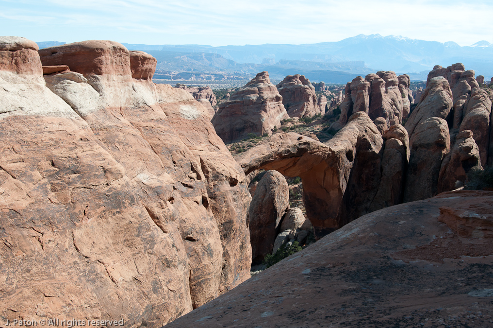 First Look at the Back of Landscape Arch   Devils Garden Trail, Arches National Park, Utah