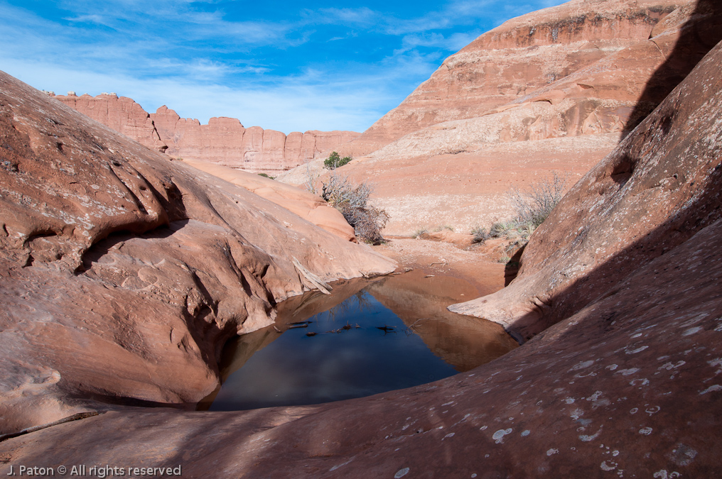 Water Barrier on Trail   Devils Garden Trail, Arches National Park, Utah
