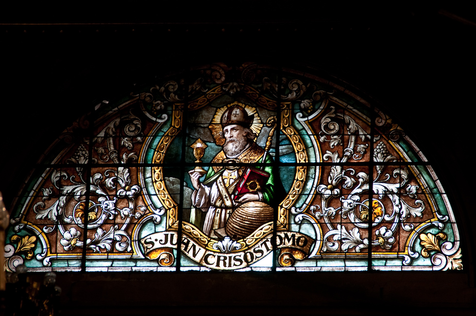 Santiago's Metropolitan Cathedral Stained Glass   Plaza de Armas, Santiago, Chile