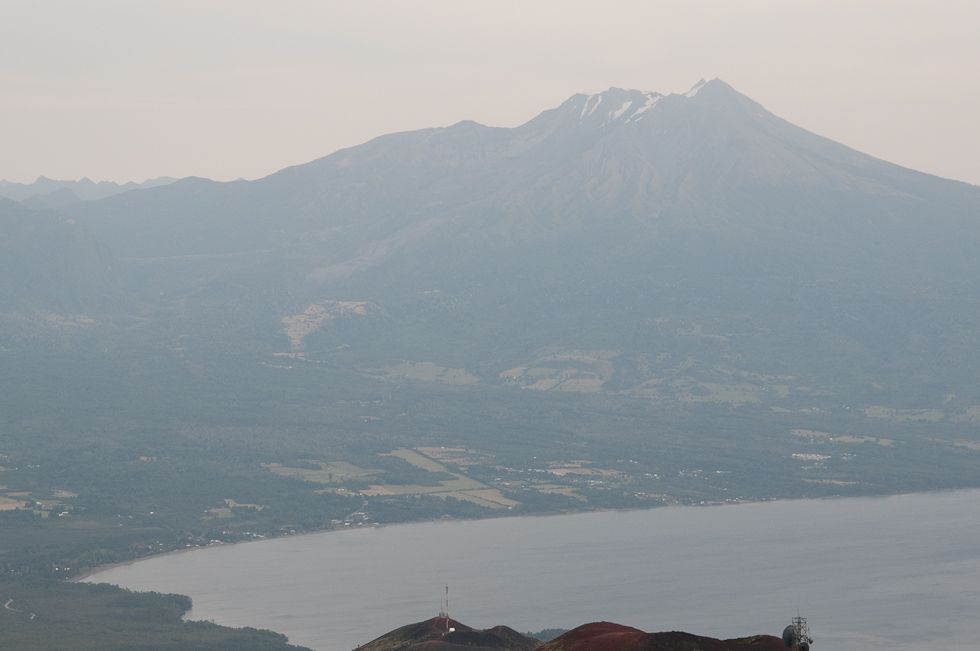 Hazy day over Lake Llanquihue   Osorno Volcano, Lake District, Chile