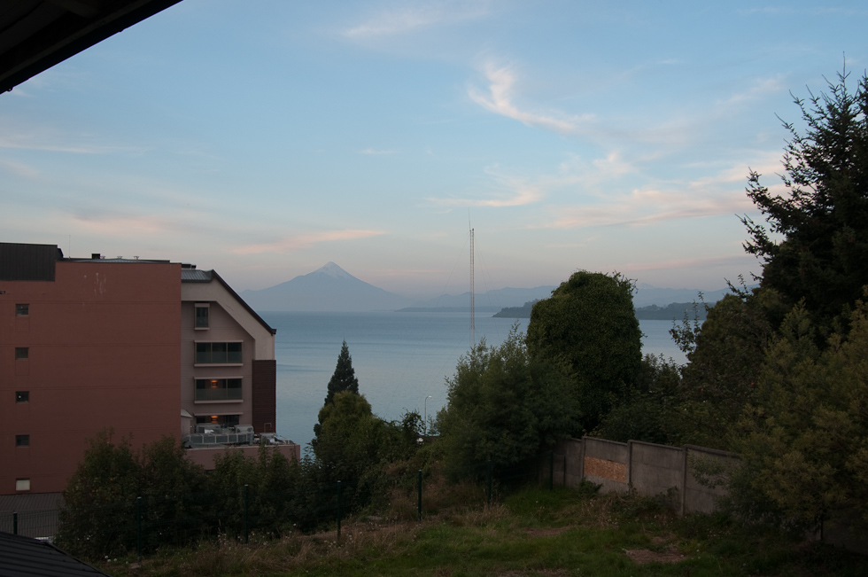 View of Lake Llanquihue and Osorno Volcano From Hotel Room   Puerto Varas, Chile