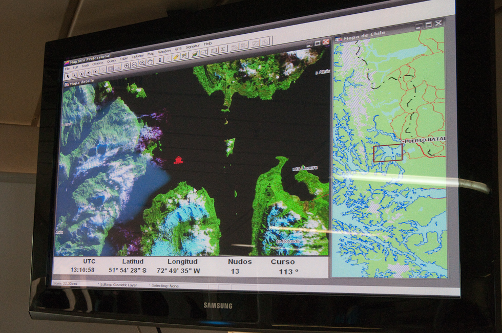 Our Location Shown in th Cafeteria   Chilean Fjords