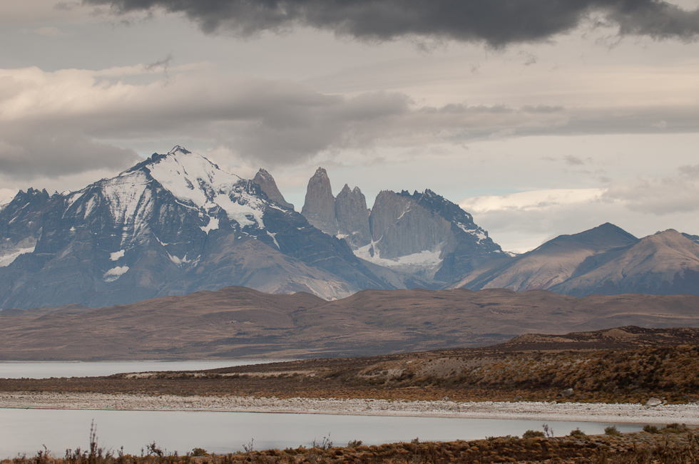 The Towers from Sarmiento Lake   Near Torres del Paine National Park, Chile