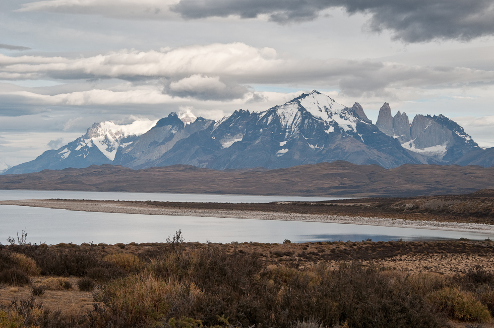 The Towers from Sarmiento Lake   Near Torres del Paine National Park, Chile
