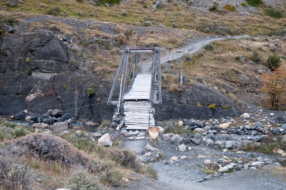 Back to the first bridge almost exactly seven hours later   Torres del Paine National Park, Chile