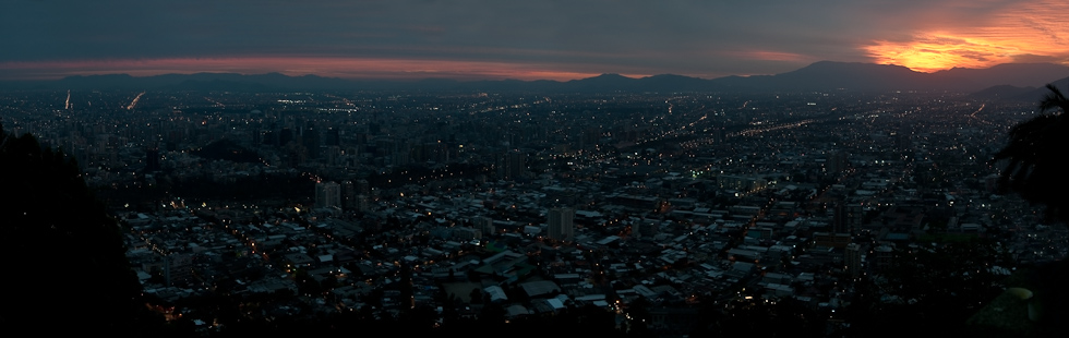 Santiago Sunset from Cerro San Cristobal   Santiago, Chile