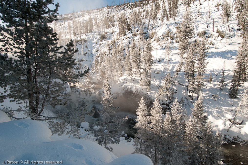 Sunny Morning at Firehole Falls   Firehole Canyon Road, Yellowstone National Park, Wyoming
