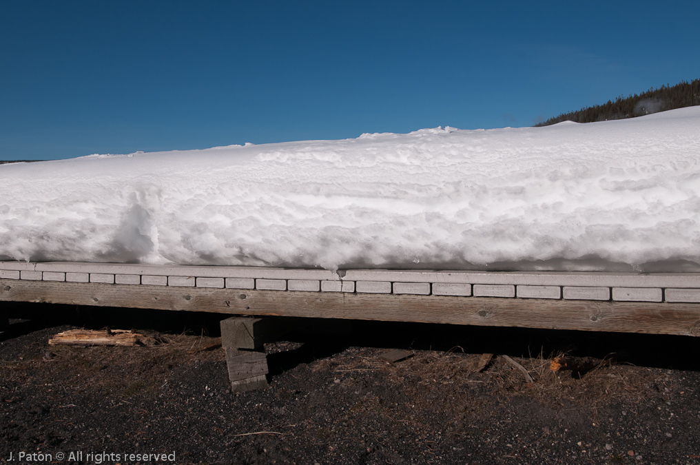 Snow on Boardwalk   Old Faithful Area, Yellowstone National Park, Wyoming