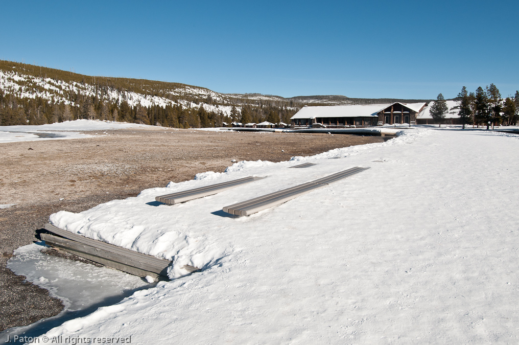 Old Faithful Geyser and Lodge   Old Faithful Area, Yellowstone National Park, Wyoming
