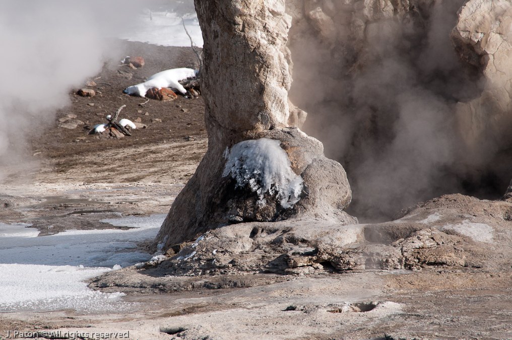 Ice on Giant Geyser   Old Faithful Area, Yellowstone National Park, Wyoming