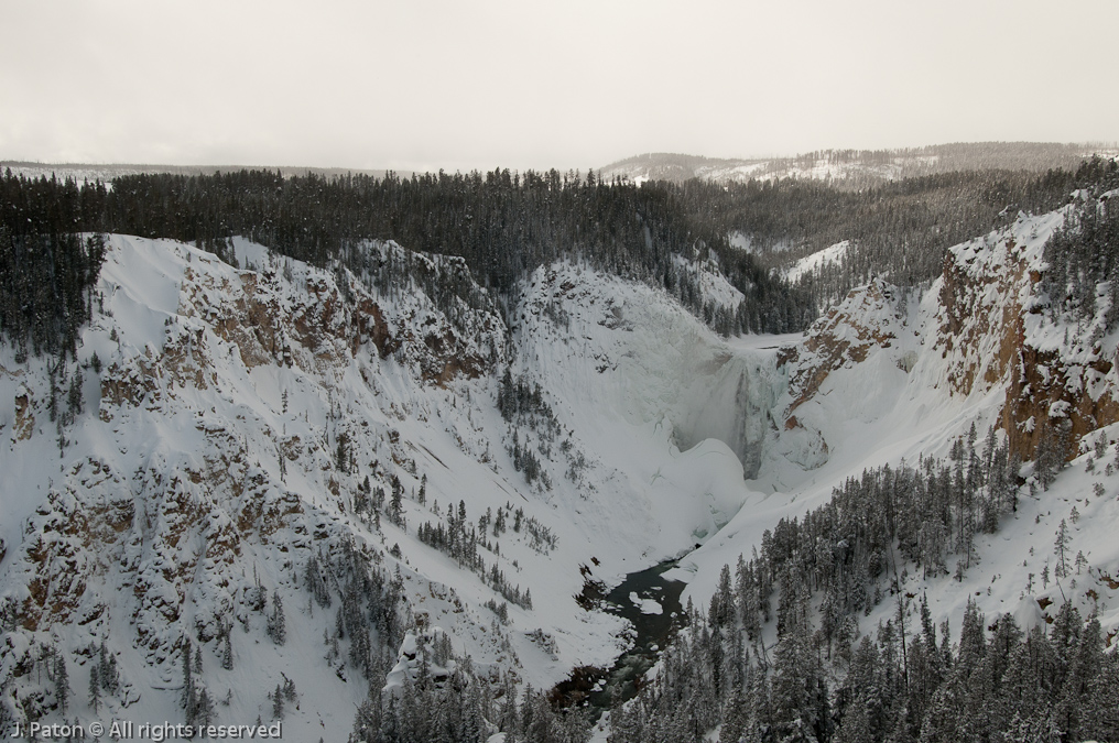 First Winter View of the Lower Fall   Canyon Area, Yellowstone National Park, Wyoming