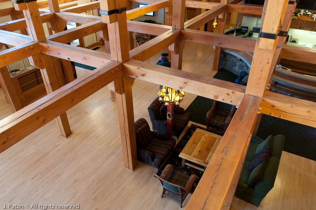 Snow Lodge Lobby from Above   Old Faithful Area, Yellowstone National Park, Wyoming