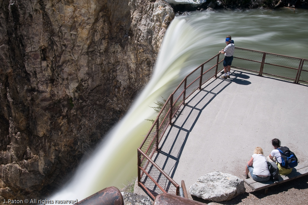 Long Exposure Looking Down at the Lower Platform   Brink of the Lower Falls, Yellowstone National Park